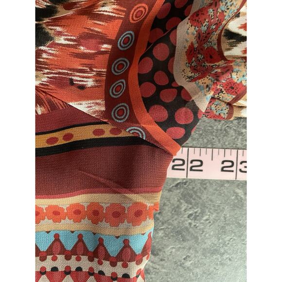 Western Boho Top Womens Small Blouse Sheer Whimsy Peasant Festival Blouse Shirt‎ - Picture 7 of 10